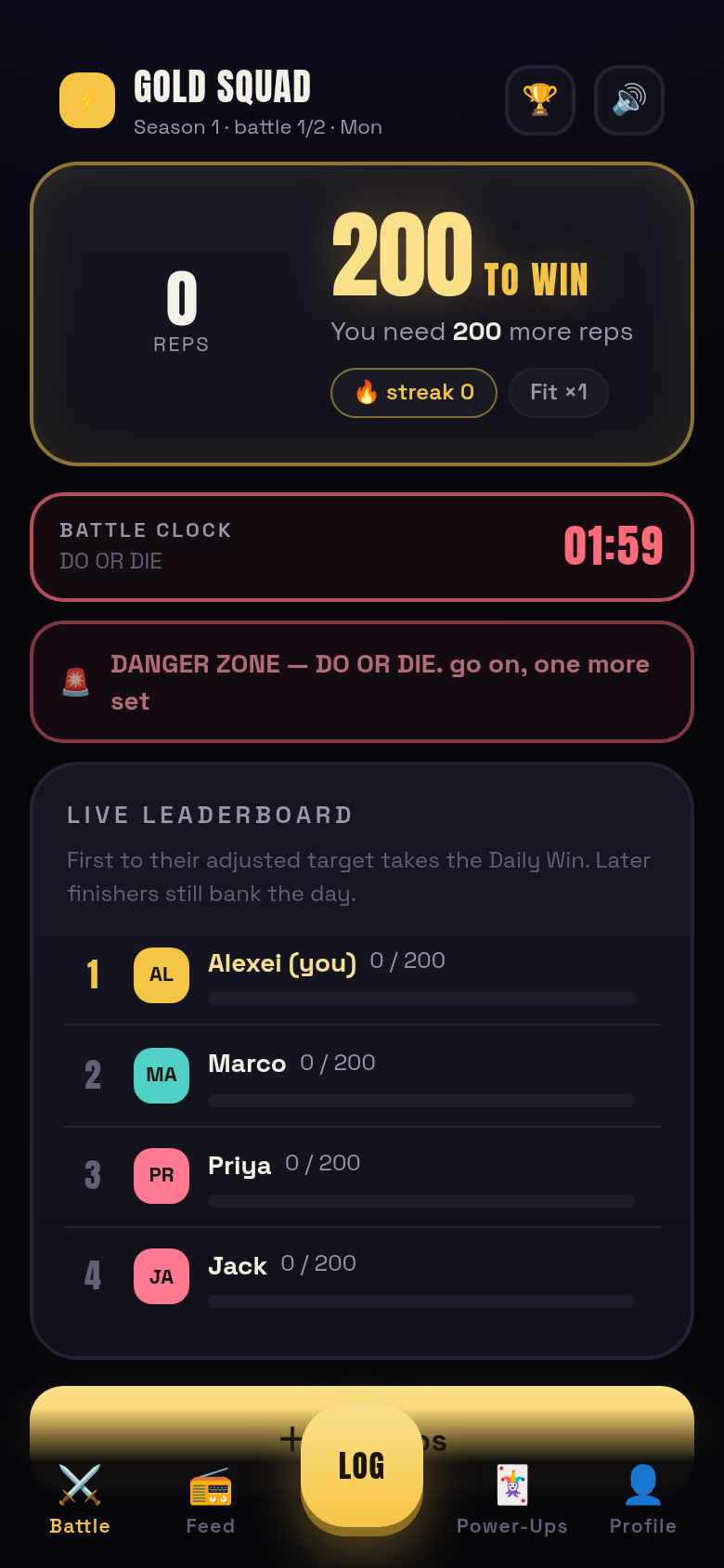 V4 battle home screen