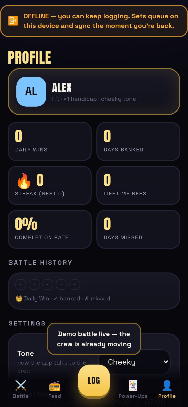 Offline banner on the v4 app